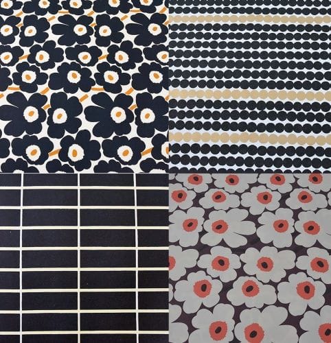 Lahjapaperi Marimekko eri värejä
